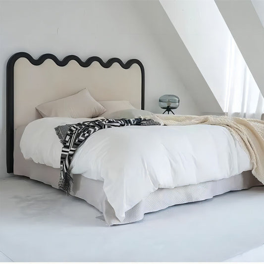 Modern King Size Bed Frame Hotel Bedroom Furniture Wooden Fabric Bed