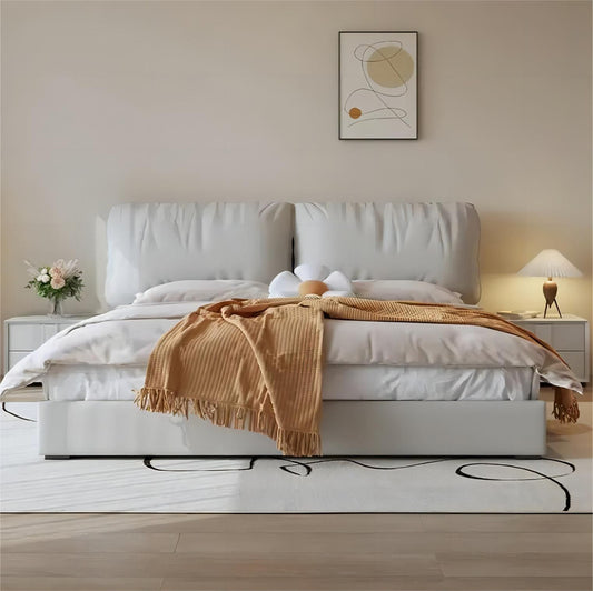 Fabric Bed Modern Minimalist Small Apartment Double Bed Technology Fabric Light Luxury Master Bedroom Smart Bed Tatami